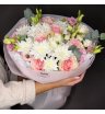 Симфония летнего сада: букет с розами и эустомой 3