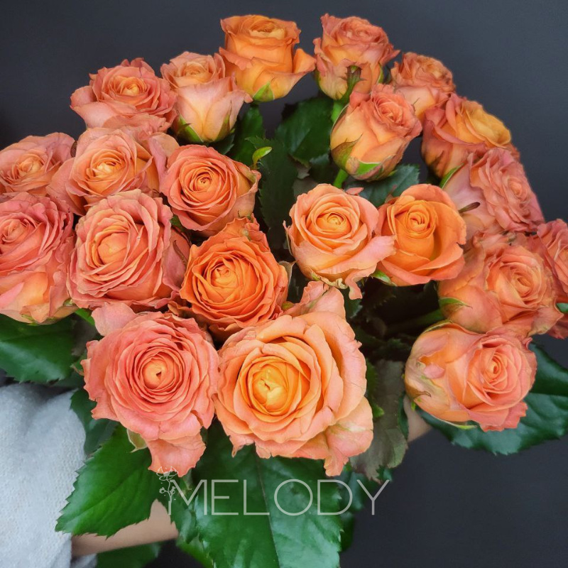 Симфония солнца: 21 оранжевая роза для торжества