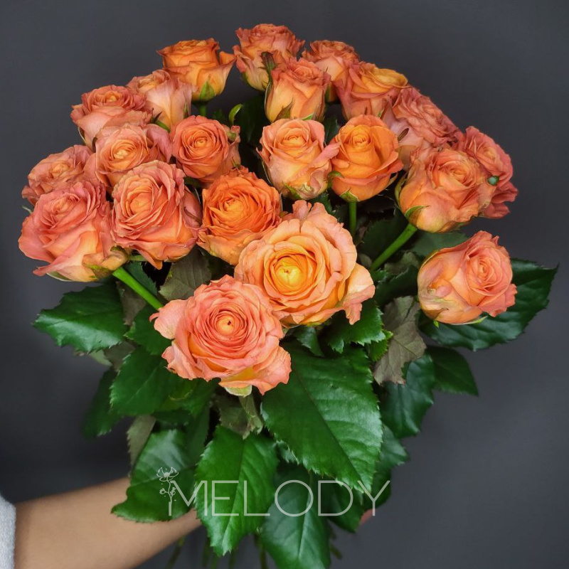 Симфония солнца: 21 оранжевая роза для торжества 3