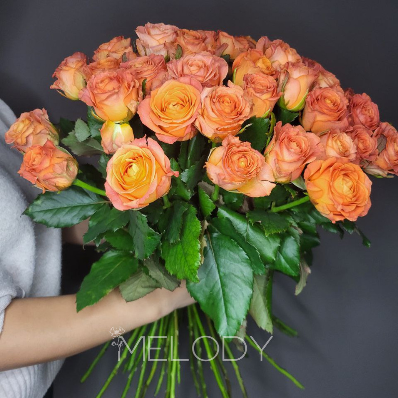 Оранжевая поэма: 45 роз в гармонии с солнцем 3