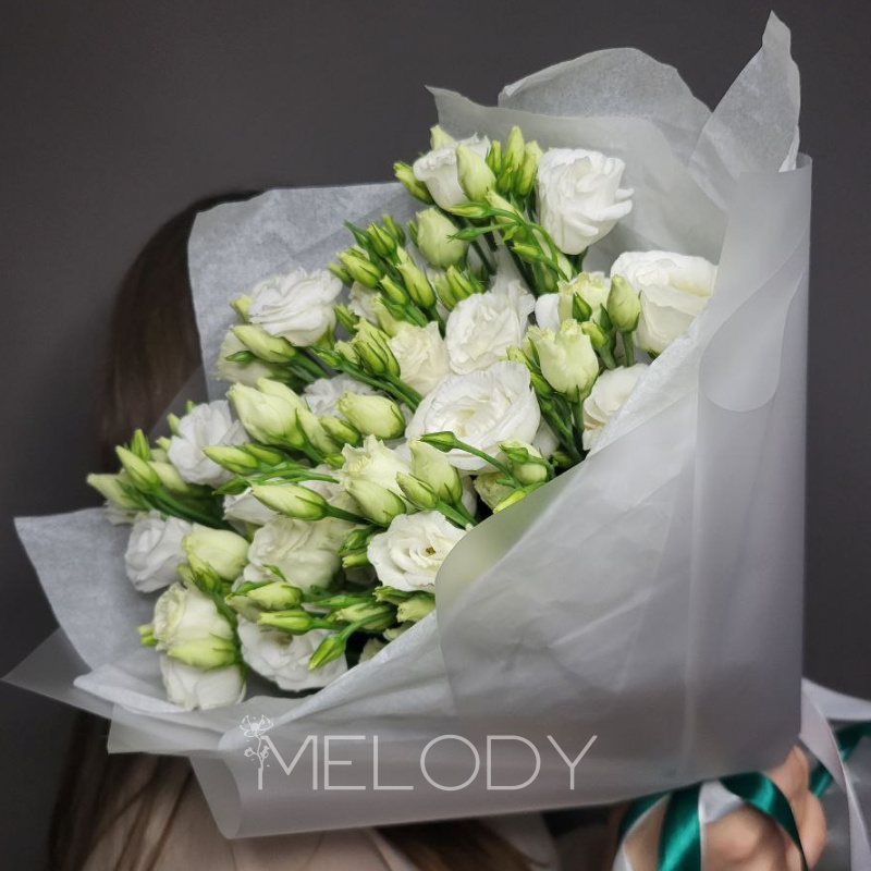 Элегия нежности: 9 эустом в белом 2