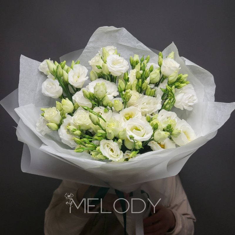 Элегия нежности: 9 эустом в белом 1